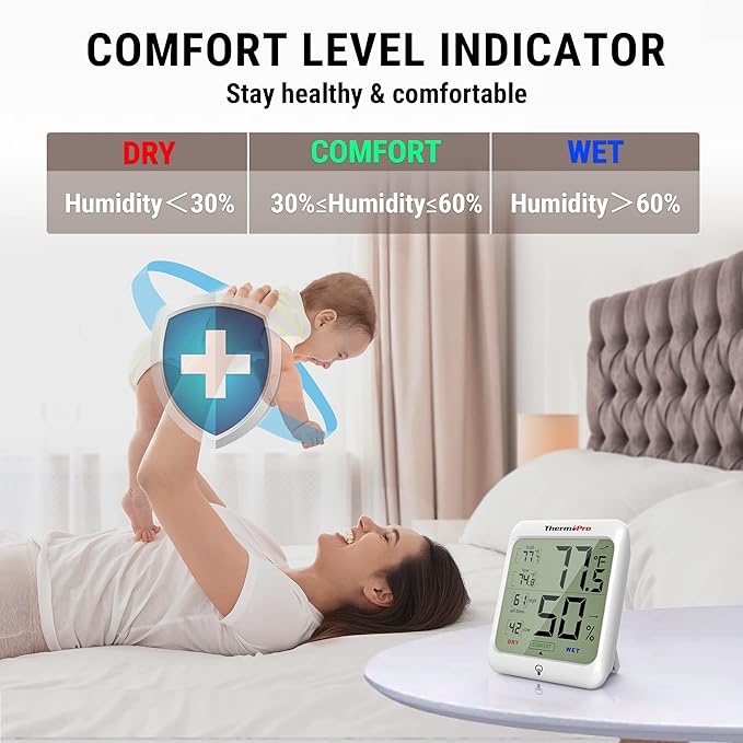 ThermoPro TP53 2 Pack Digital Hygrometer Indoor Thermometer - Image 3