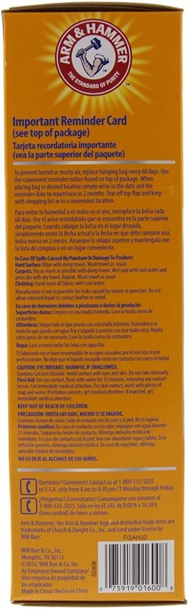 Arm & Hammer Moisture Absorber & Odor Eliminator 16oz Hanging Bag, 3 Pack – - Image 5