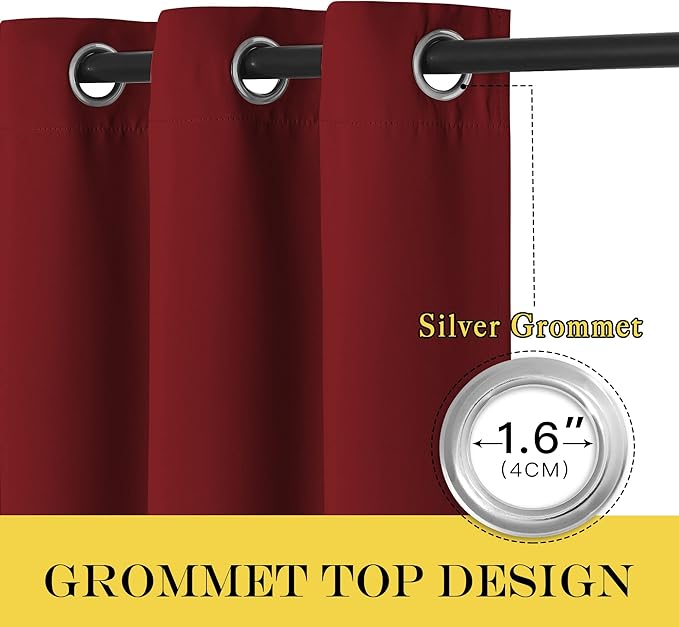 NICETOWN Blackout Curtain 72 inches Long, Grommet Privacy Window Treatment - Image 6