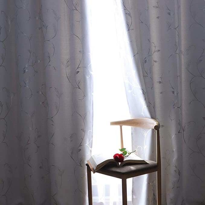 BUHUA Blackout Curtains 96 Inch Length 2 Panels Thermal Insulated Window - Image 8