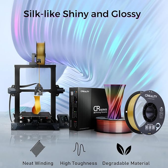 Creality Silk PLA Multicolor Filament, 3D Printer Filament 1.75mm, Glossy & - Image 2