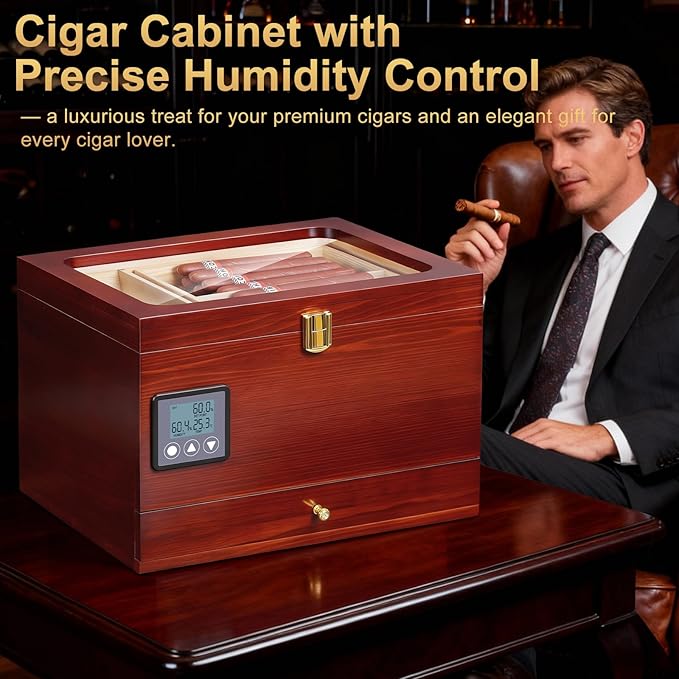 Cigar Humidor Cabinet with Electric Humidifier Precision Humidity Control - Image 7