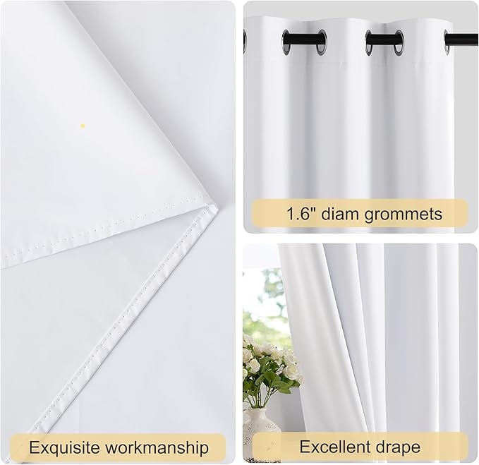 NICETOWN 100% Blackout Window Curtain Panels 102 inch Length - Image 5