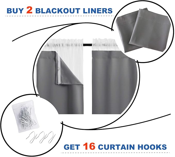 NICETOWN Blackout Curtain Liners - Image 2