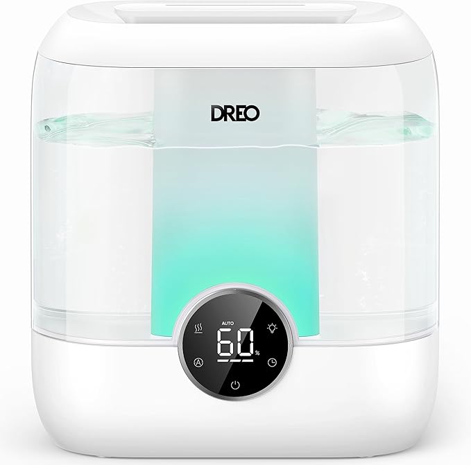 DREO 6L Top Fill Humidifiers for Bedroom, 60H Runtime 28 dB Quiet Supersized by DREO