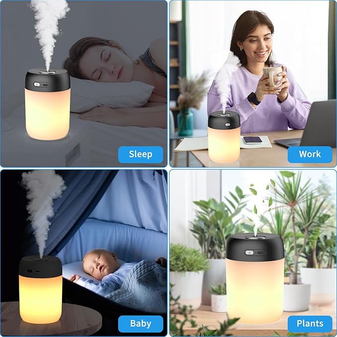 SZO Night Lights Humidifiers For Bedroom, USB Rechargeable, LED Lights For - Image 6