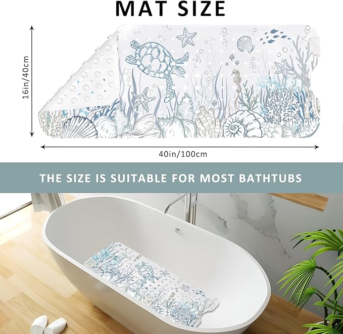 Sea Turtle Bathtub Mat Non Slip, Cute Baby Bath Mat - Image 3