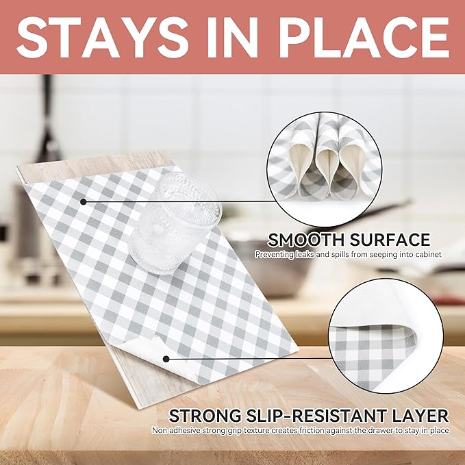 RAY STAR Shelf Liners for Kitchen Cabinets Non-Adhesive, 18 Inch X 8 Feet - Image 3