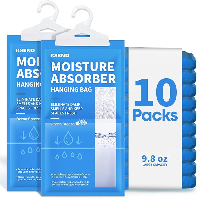 Moisture Absorbers 10 Pack, 9.8 Oz Compact Dehumidifier Bags & Packs, Moisture by Ksend