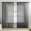 Dreaming Casa Black Sheer Curtains 84 Inches Long, Rod Pocket & Back Tab Light by DreamingCasa