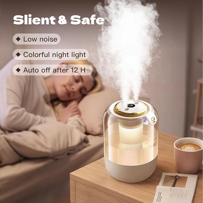 Air Humidifier for Bedroom, 2L Quiet Cool Mist Humidifier for Plants Dorm Room - Image 4