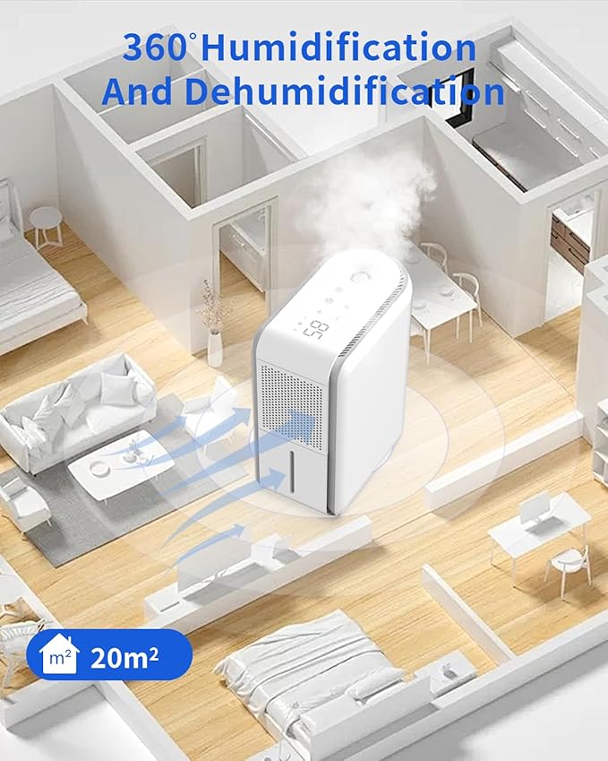 3 in 1 Dehumidifier, Humidifier & Air Filtration & aroma diffuser combo - 39Oz - Image 2