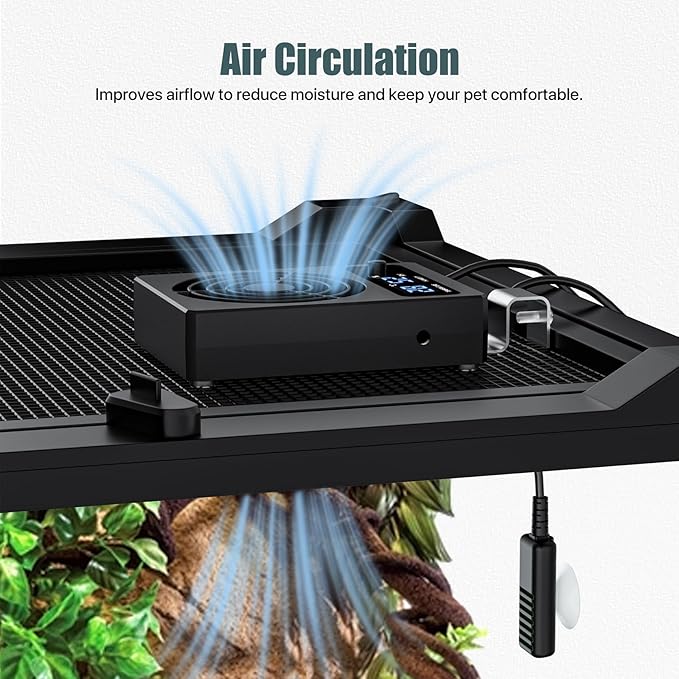 Reptile Humidity Control Fan for Terrariums, Quiet Airflow System for Tanks and - Image 4