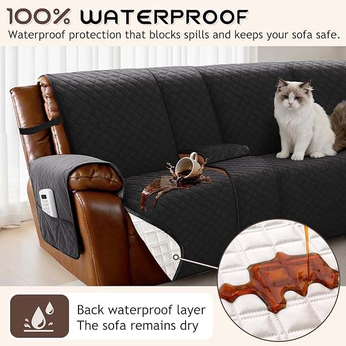 Arfntevss Waterproof Recliner Sectional Couch Covers - Image 2