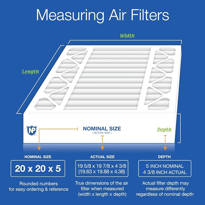 Nordic Pure 20x20x5 Pleated MERV 15 Plus Carbon Air Filter 1 Pack | Actual - Image 2