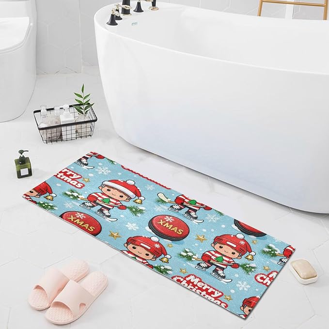 Merry Christmas Ice Hockey decorative mat non slip anti mold decorative - Image 8