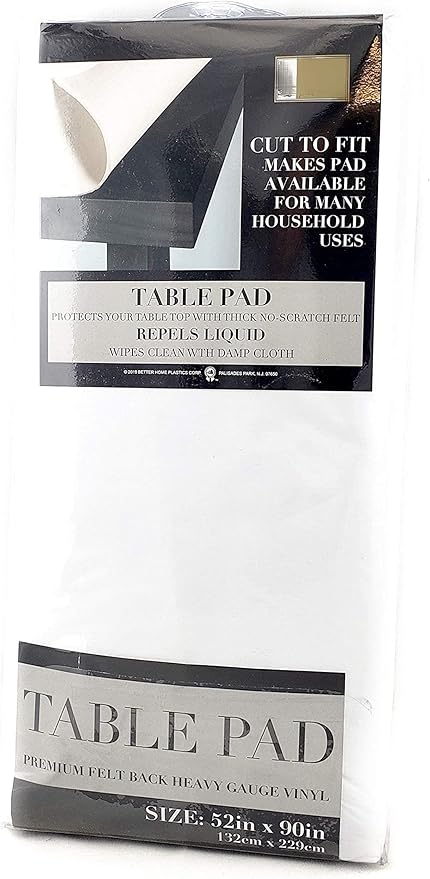 Felt Back Vinyl Table Pad 52" x 90" – Cut-to-Fit Waterproof Table Protector - Image 6