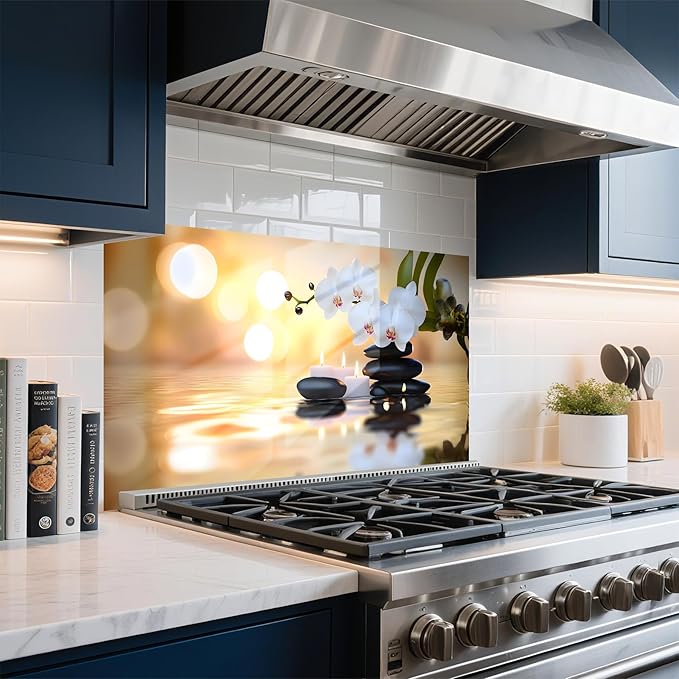 NYZE Kitchen Backsplash Stickers Waterproof Stove Backsplash Protector - Image 3