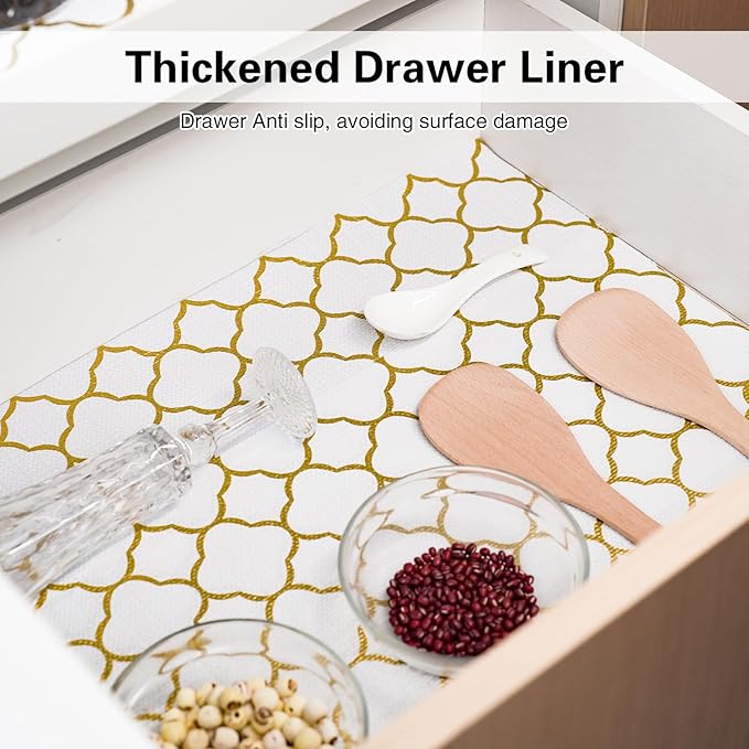 Drawer and Shelf Liner for Kitchen Cabinet, Non-Adhesive Cabinet Liner 18in x - Image 4