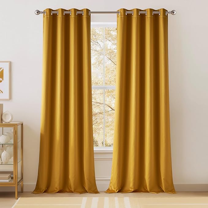 NICETOWN 100% Blackout Window Curtain Panels, 2 Pieces, Heat and Cold Blocking by NICETOWN