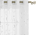 BUHUA White Sheer Curtains 63 Inch Length Semi by BUHUA
