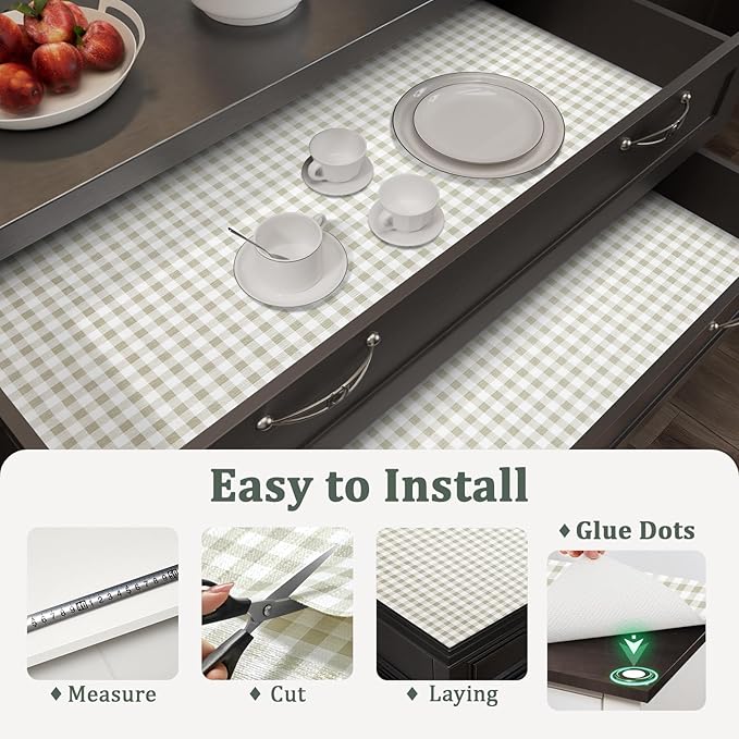 Shelf Liner for Kitchen Cabinets 12" x 360" Non-Adhesive Non-Slip Drawer Liners - Image 9
