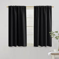 PANELSBURG Black Curtains 42 Inch Length, Short Blackout Curtains by PANELSBURG