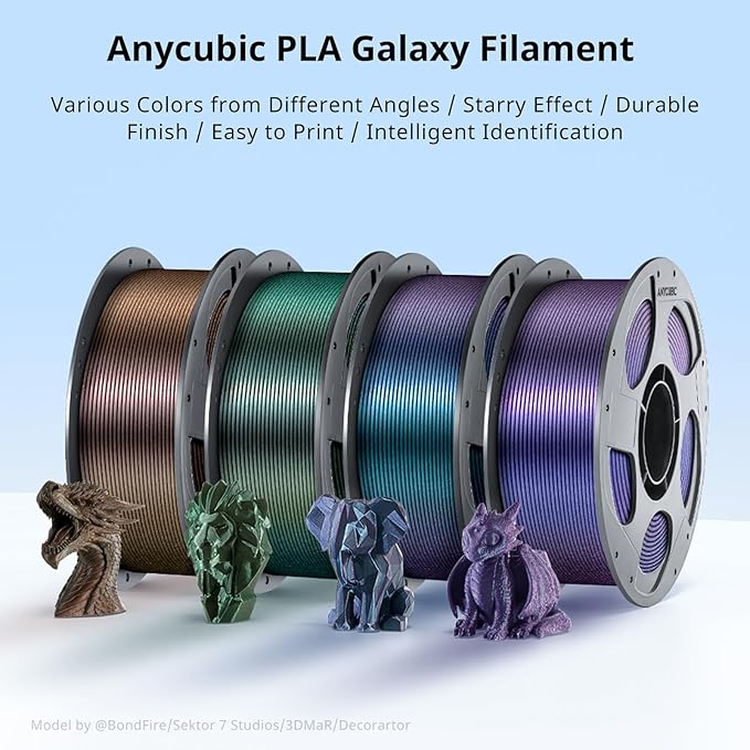 ANYCUBIC Galaxy PLA 3D Printer Filament, Sparkle Glitter PLA, 3D Printing PLA - Image 2