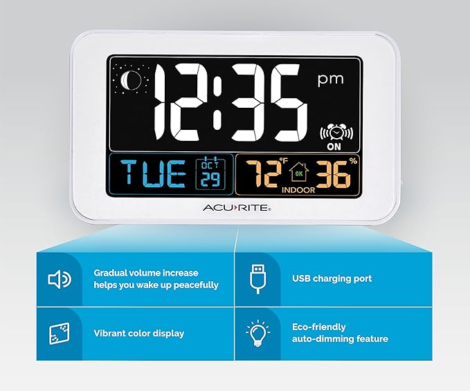AcuRite Intelli-Time Digital Alarm Clock - Image 3