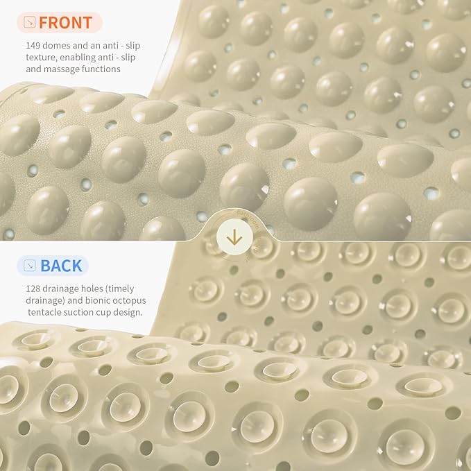 Anti-Slip Bathtub Shower mat, 27.5×14.5（Approximately 70×37cm） inch Soft - Image 2