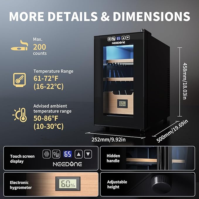 NEEDONE 200 Count Cabinet with Heating and Cooling Electric Quiet Temperature - Image 9