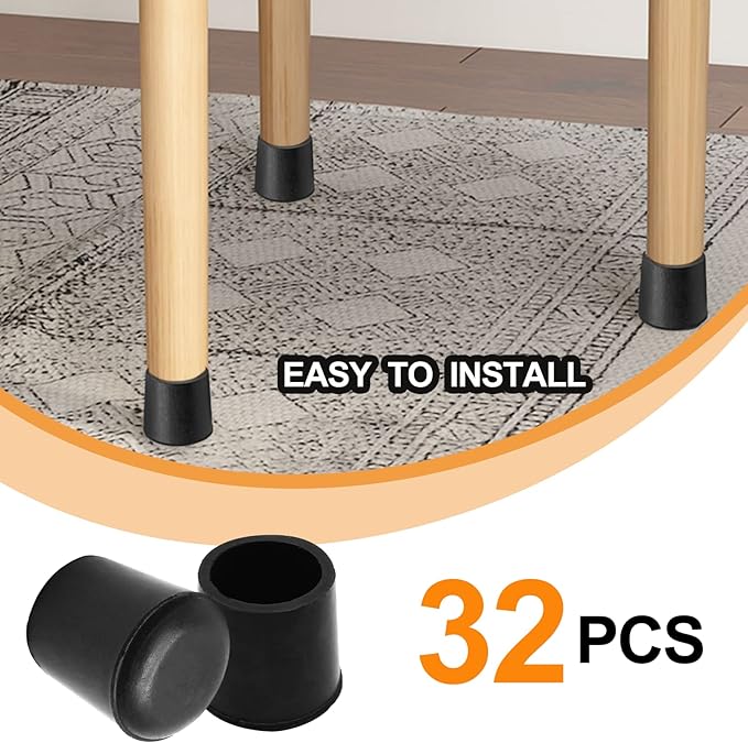 Piutouyar Round PVC Rubber Furniture Covers, 19mm / 3/4 Inches Table Chair Leg - Image 4