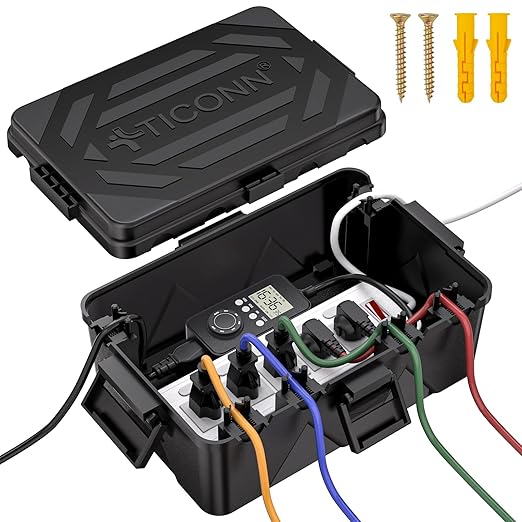 TICONN Outdoor Electrical Box, IP54 Splash-Proof Outdoor Extension Cord Cover by TICONN