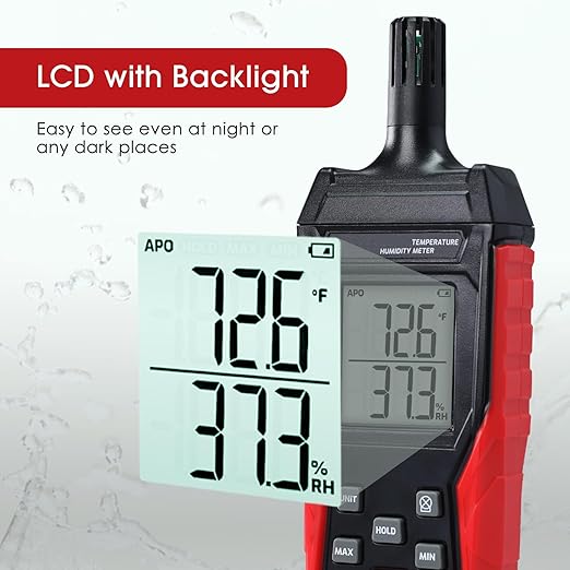 Humidity Temperature Meter, High Precision Digital Psychrometer HVAC - Image 5