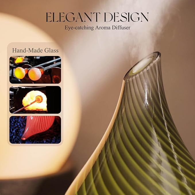 Porseme 150ml Essential Oil Diffuser Glass Color Changing Aroma Air Diffusers - Image 5