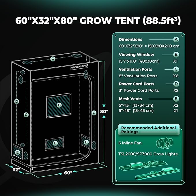 MARS HYDRO 5x2.6 Advanced Grow Tent, - Image 9