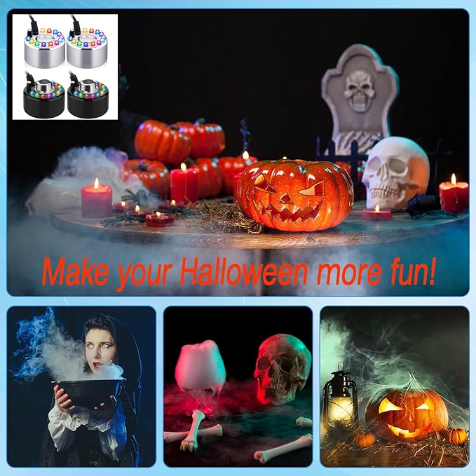 Yaomiao 4 Piece Halloween Mist Maker Fogger Small Ultrasonic Fog Machine - Image 7