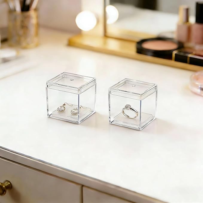KissYou Small Acrylic Box with Lid Clear Candy Boxes Acrylic Square Cube 4 - Image 5