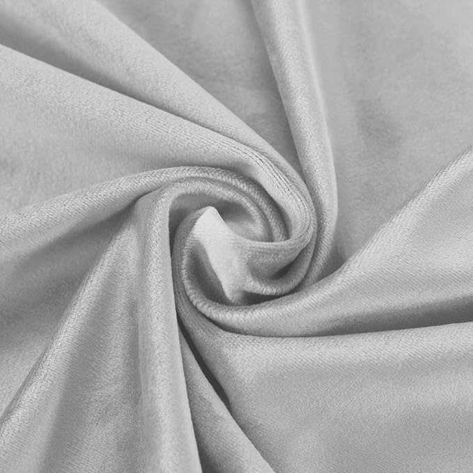 ChadMade Blackout Lined Premium Velvet Curtain Silver Grey 100Wx96L Inch - Image 6