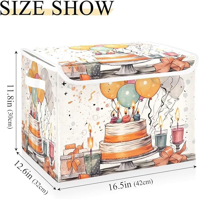 xigua Happy Birthday Pattern Storage Bins - Image 3