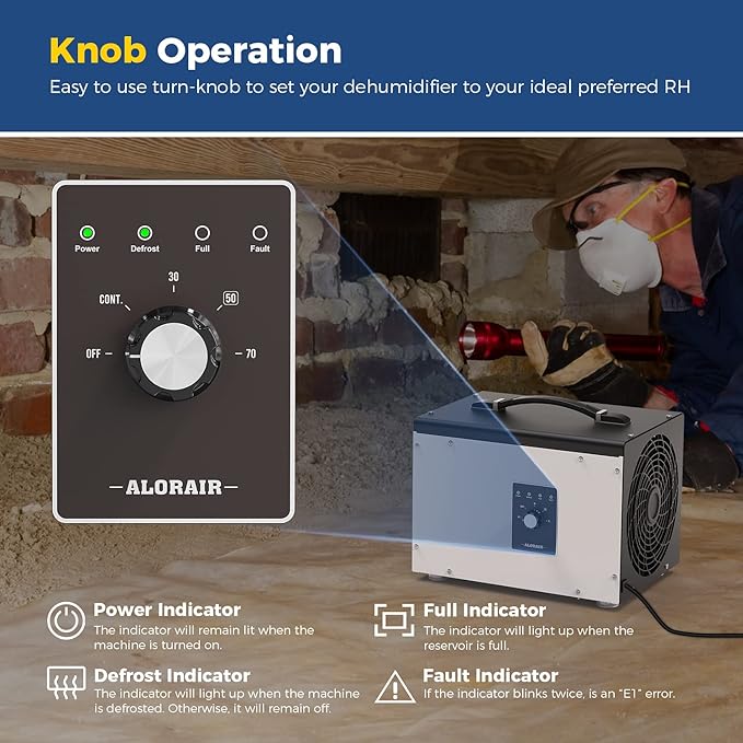 ALORAIR 70 PPD Crawl Space Dehumidifier, Crawlspace Dehumidifiers Commercial - Image 3