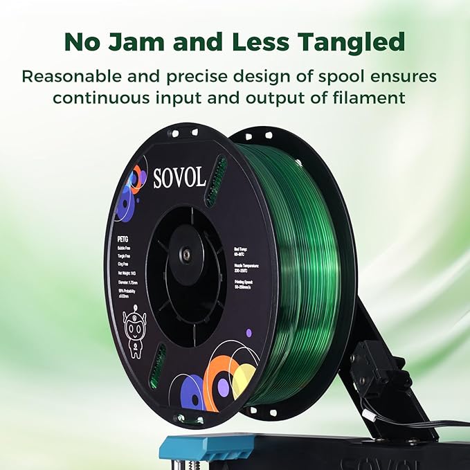 Sovol 3D Printer PETG Filament 1.75mm, Gradient Multicolors Filaments Material - Image 4