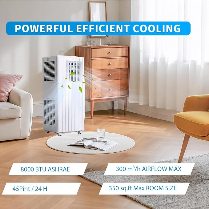 Portable Air Conditioners, Cool up to 350 Sq. Ft, 000 BTU 3-in-1 Movable AC - Image 2