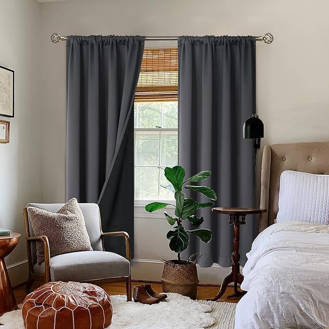 BGment Grey Blackout Curtains 84 Inch Length 2 Panels Set - Image 2