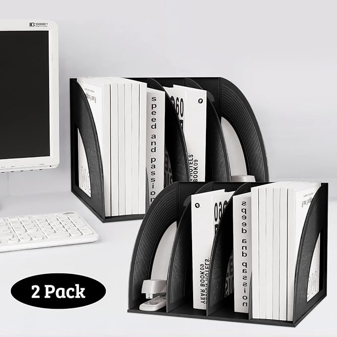 Marte Vanci 2 Pcs Magazine File Holder Book Desktop Organizer Plastic Storage - Image 6