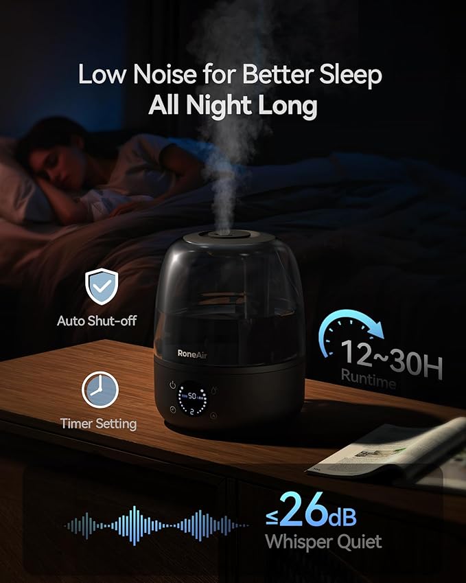 Humidifiers for Bedroom Large Room Home, 3L Cool Mist Humidifiers for Baby - Image 5