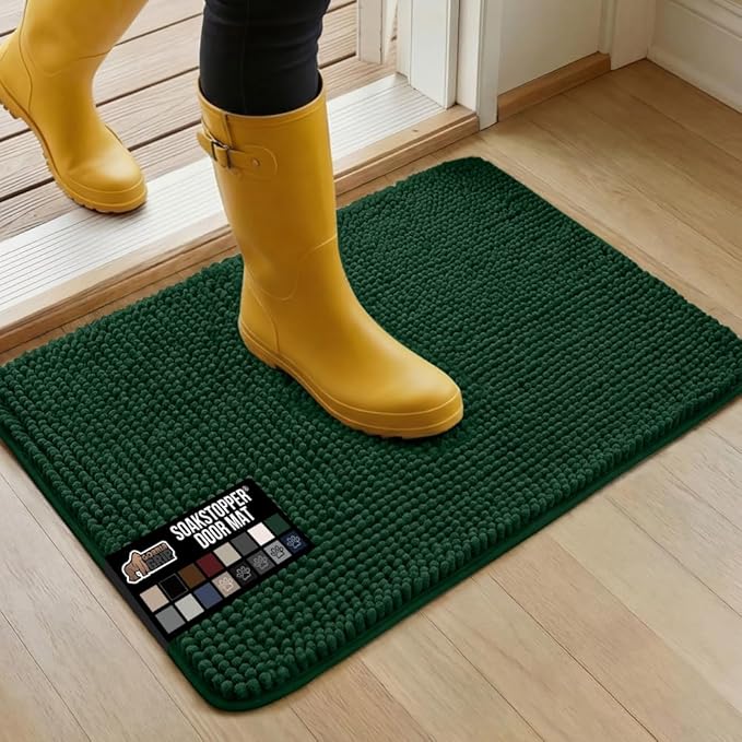 GORILLA GRIP SOAKSTOPPER Dog Door Mat, 30x20 Machine Washable Rug Absorbent by GorillaGrip