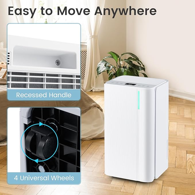 COSTWAY 32 Pints Dehumidifier for Home, 2000 Sq.Ft Portable Dehumidifier for - Image 7