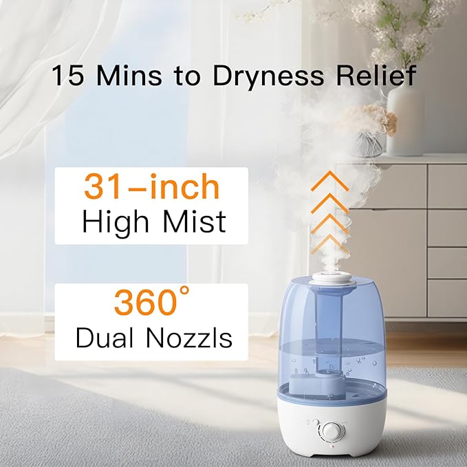 MEGAWISE Cool Mist Humidifier for Kid bedroom - Image 3