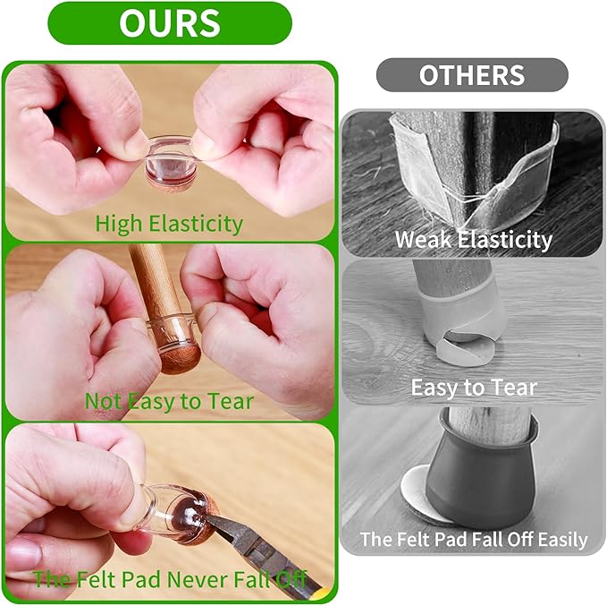 8 Pcs Extra Small Chair Leg Floor Protectors - Image 7